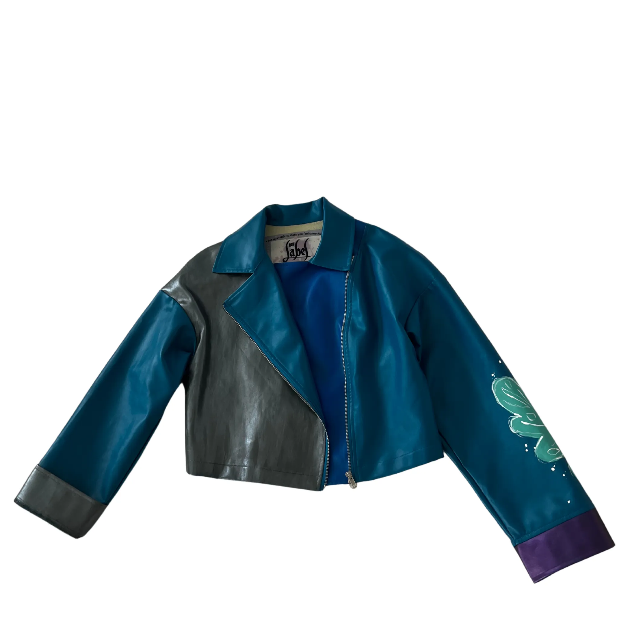 Outlined Bloom - Hand-Painted Jacket