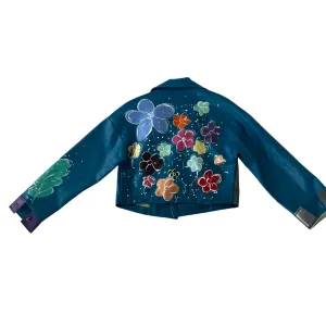 Outlined Bloom - Hand-Painted Jacket