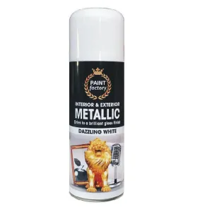 Paint Factory Metallic White Spray Paint - 400ml