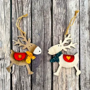 Pair of Hanging Reindeers