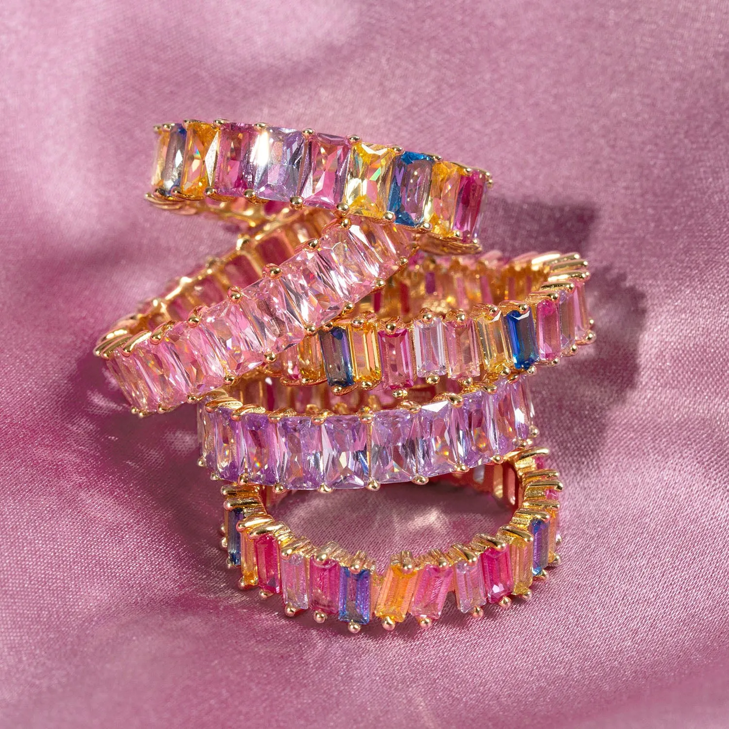 Pastel Baguette Eternity Band