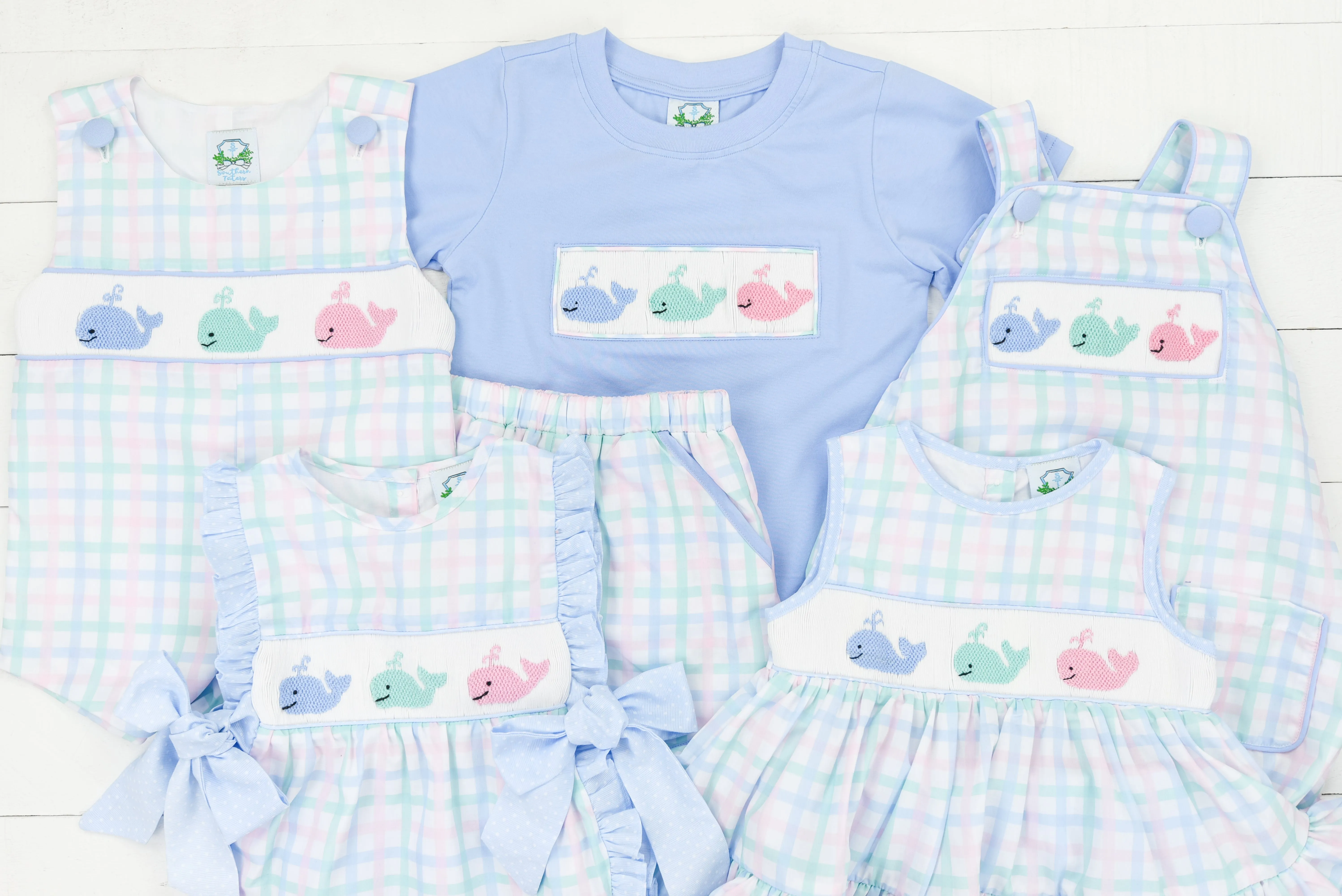 Pastel Whales Boys Bubble