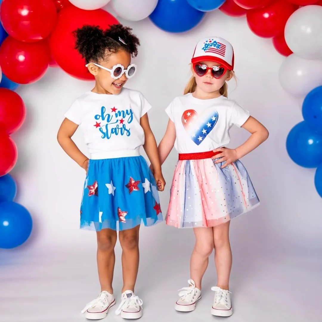 Patriotic Heart S/S White Tee