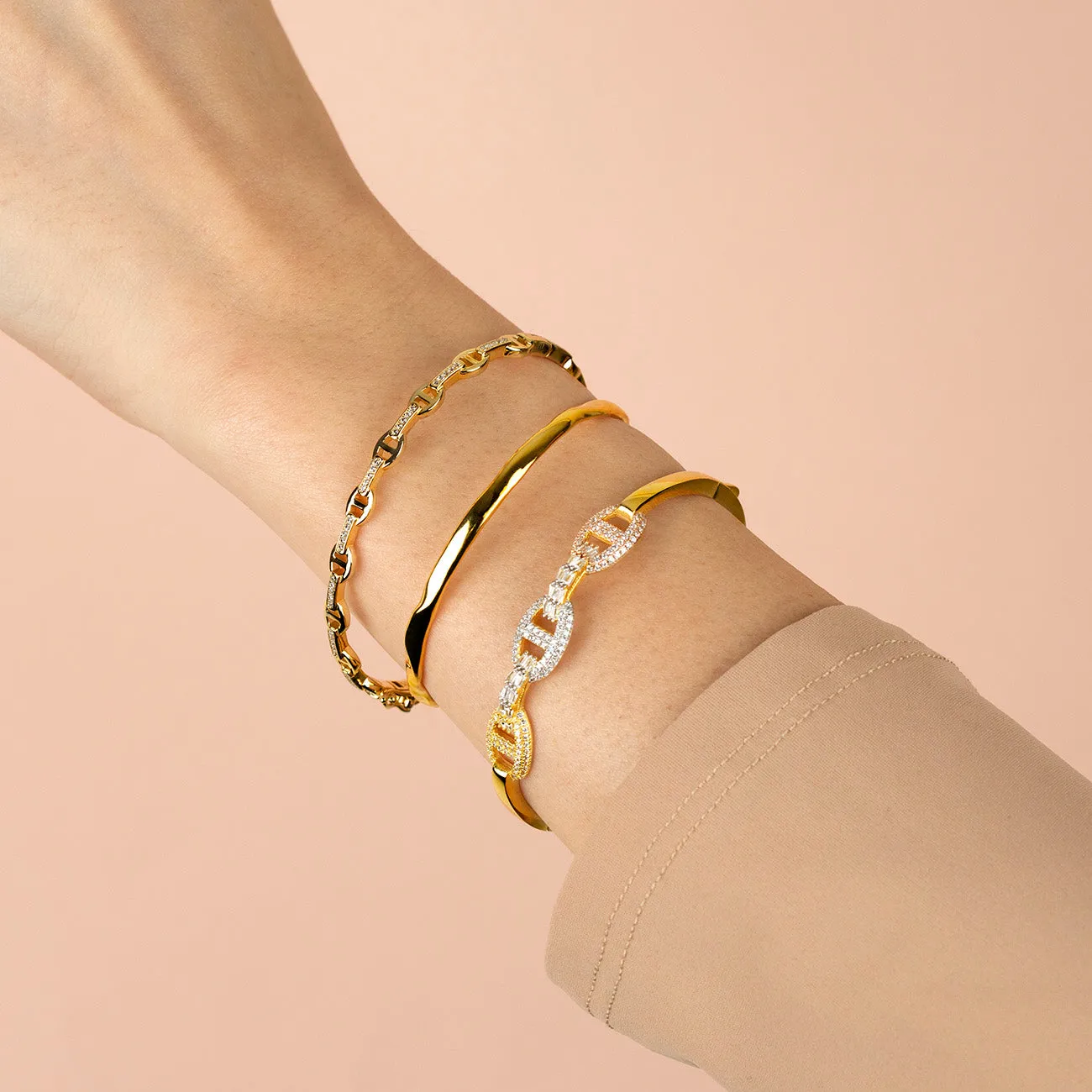 Pavé Trio Mariner Link Bangle