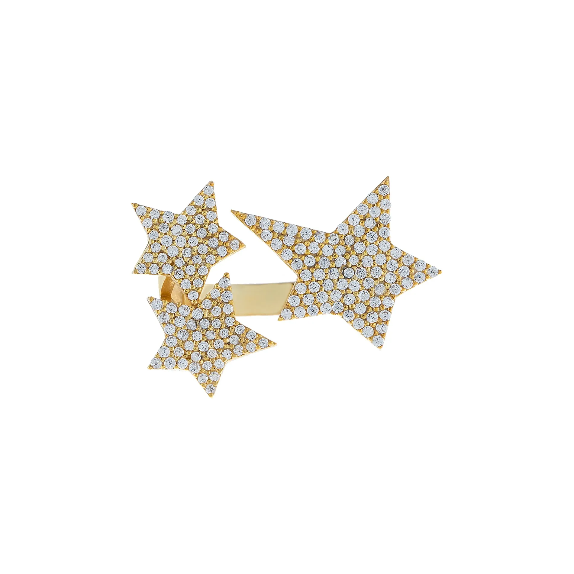 Pavé Triple Star Ring