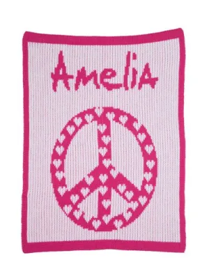 PEACE & HEARTS BLANKET