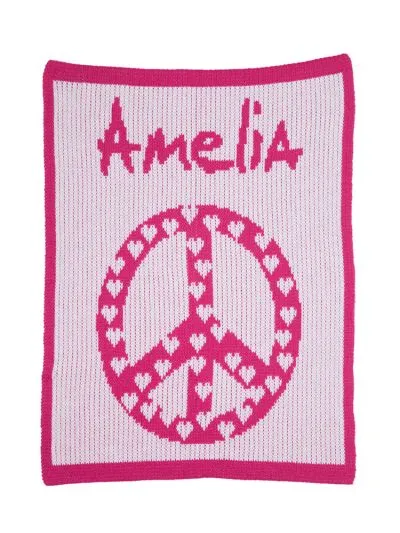 PEACE & HEARTS BLANKET