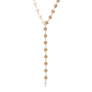Pearl pastel crystal necklace