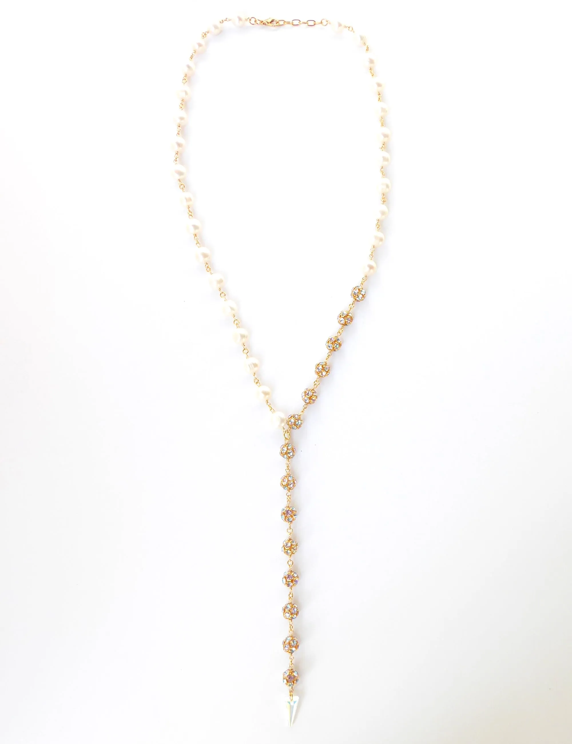 Pearl pastel crystal necklace