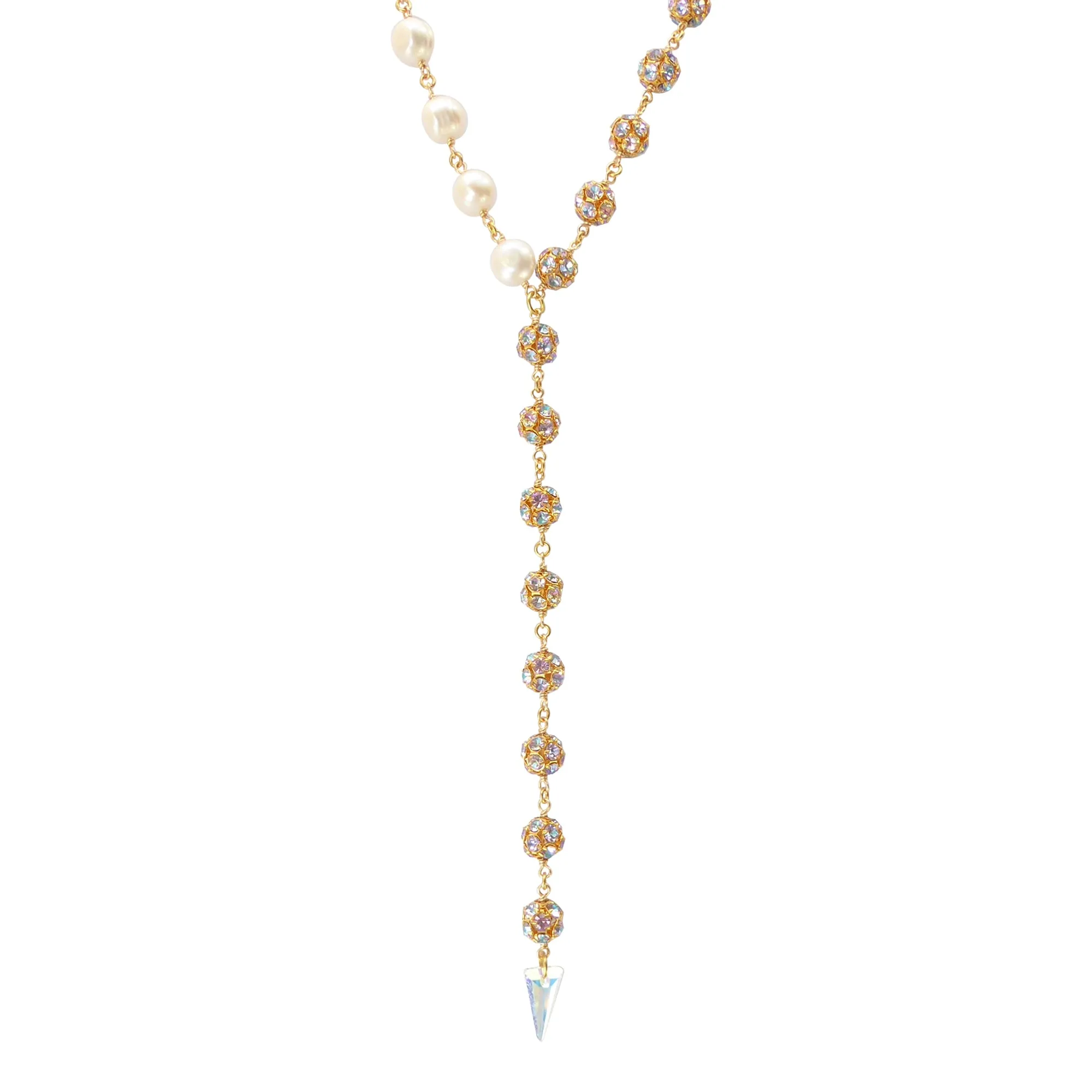 Pearl pastel crystal necklace