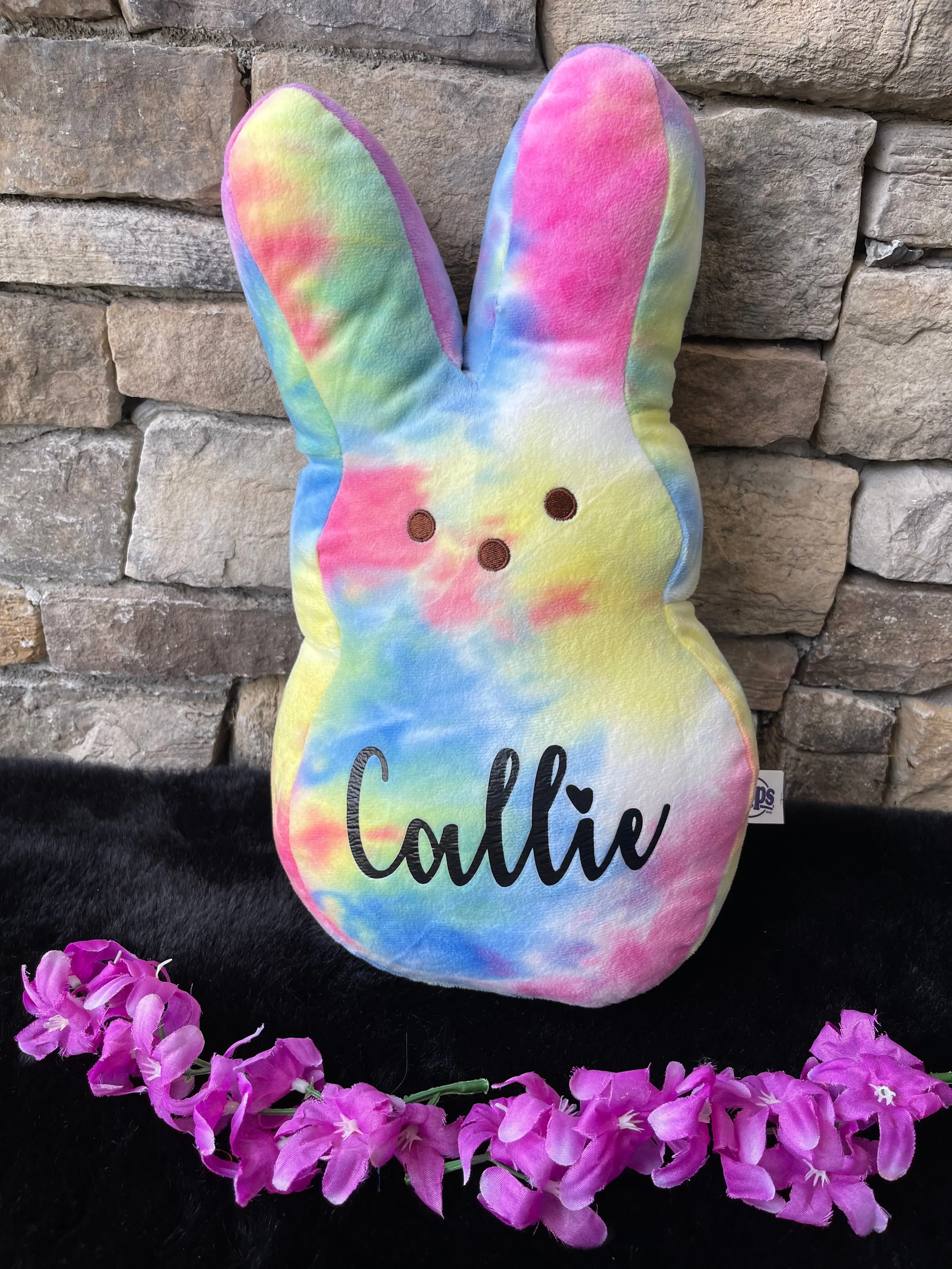 Personalized 15in Easter Peep Plush, Easter Bunny Plush Peeps, Easter Basket, Custom Peeps Bunny, Personalized Kids Gift, Baby Girl Name
