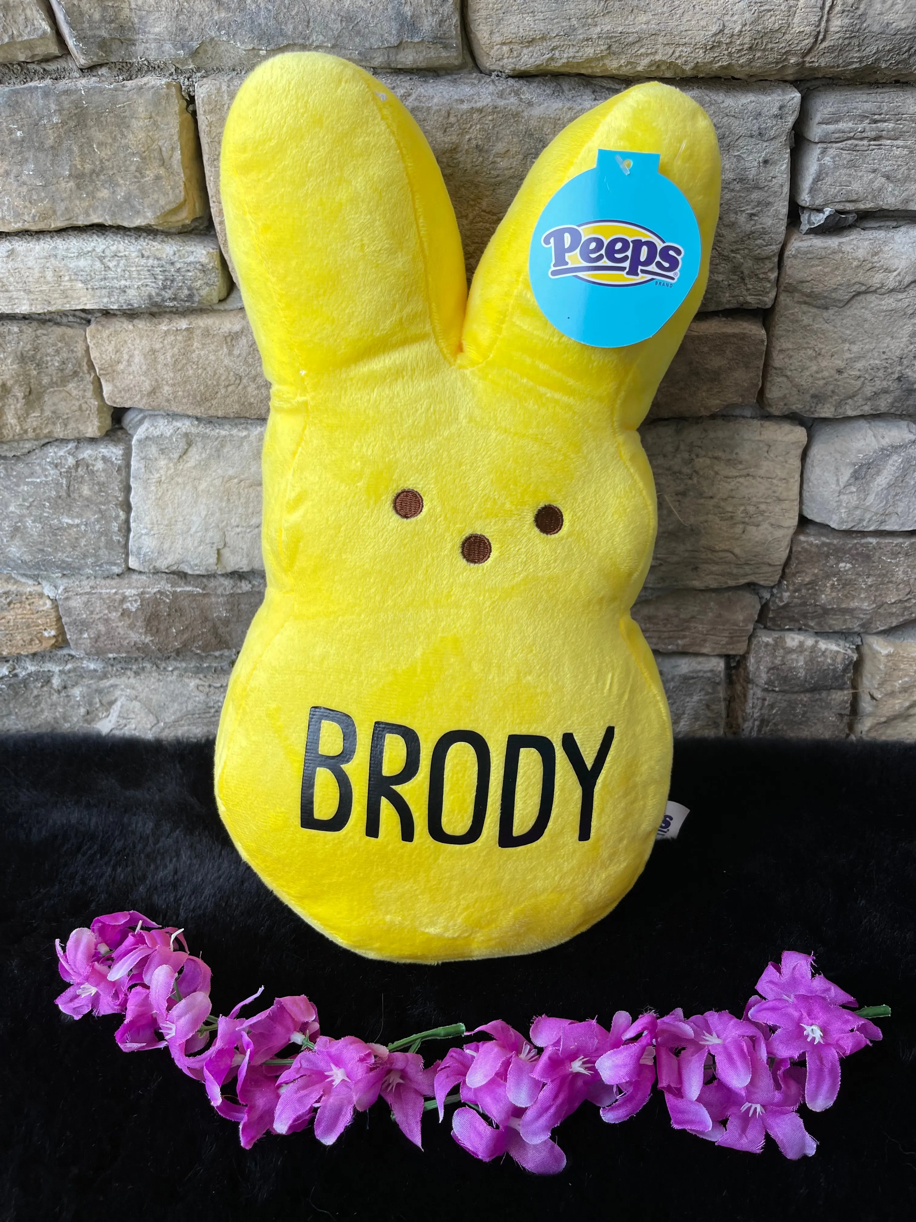 Personalized 15in Easter Peep Plush, Easter Bunny Plush Peeps, Easter Basket, Custom Peeps Bunny, Personalized Kids Gift, Baby Girl Name