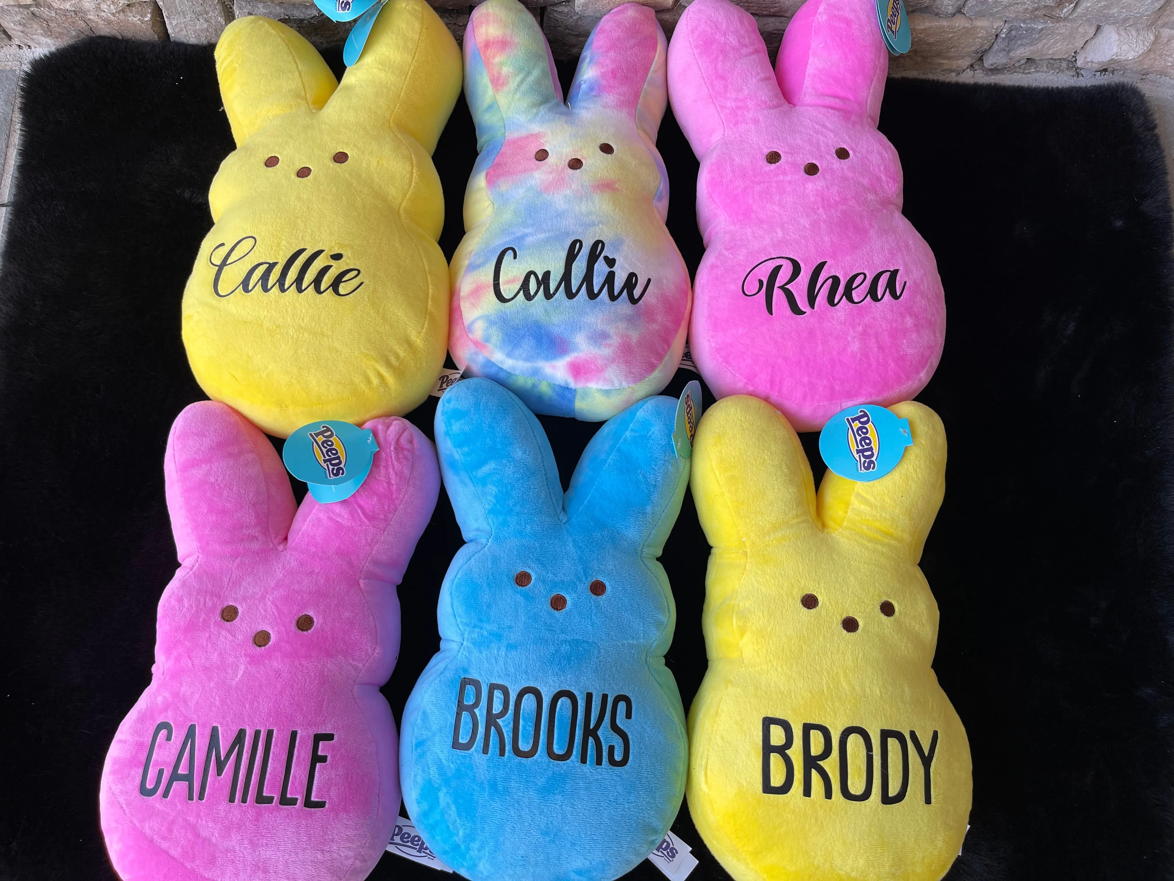 Personalized 15in Easter Peep Plush, Easter Bunny Plush Peeps, Easter Basket, Custom Peeps Bunny, Personalized Kids Gift, Baby Girl Name