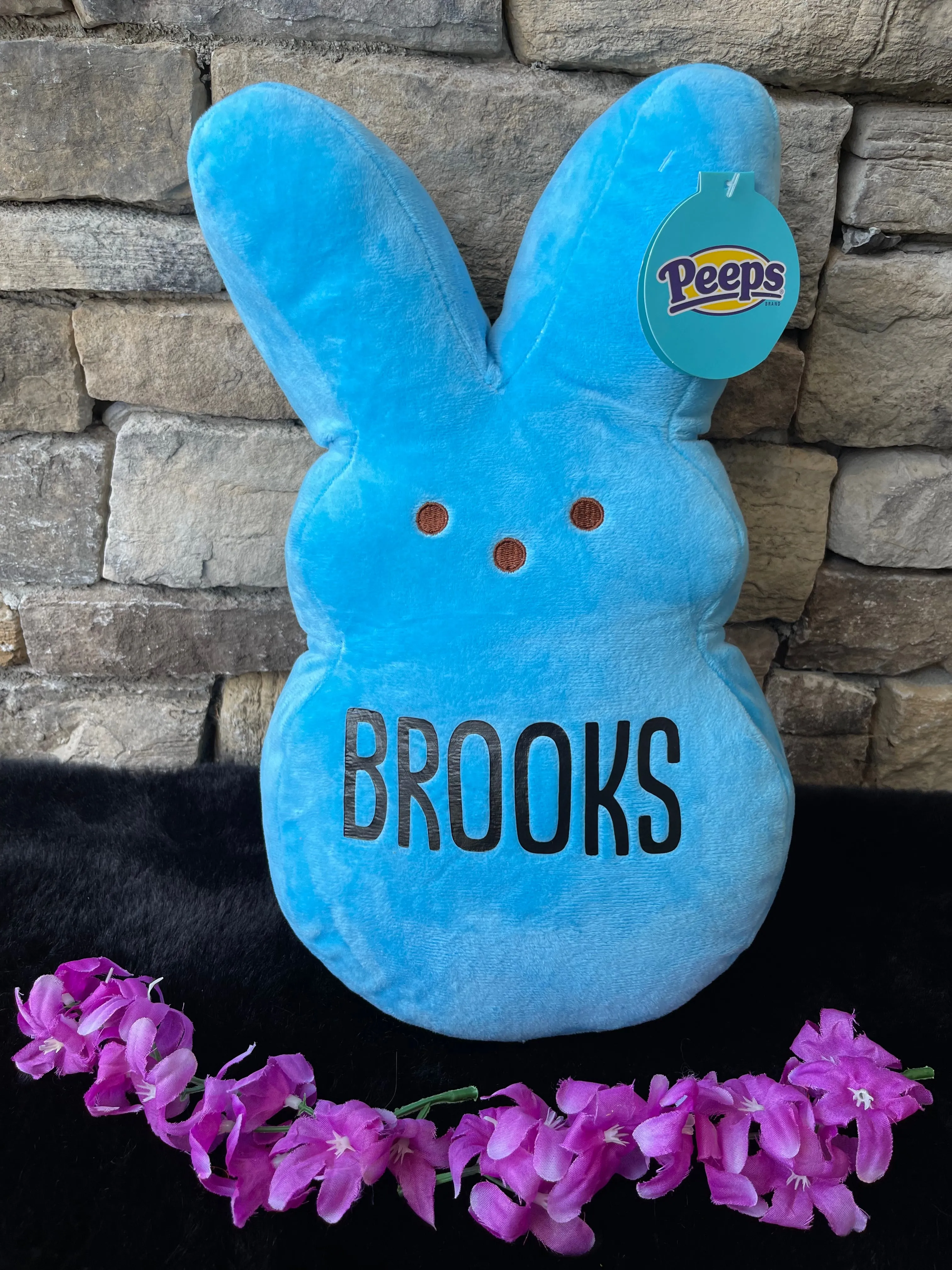 Personalized 15in Easter Peep Plush, Easter Bunny Plush Peeps, Easter Basket, Custom Peeps Bunny, Personalized Kids Gift, Baby Girl Name