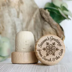 Personalized Christmas Snowflake Wine Stopper