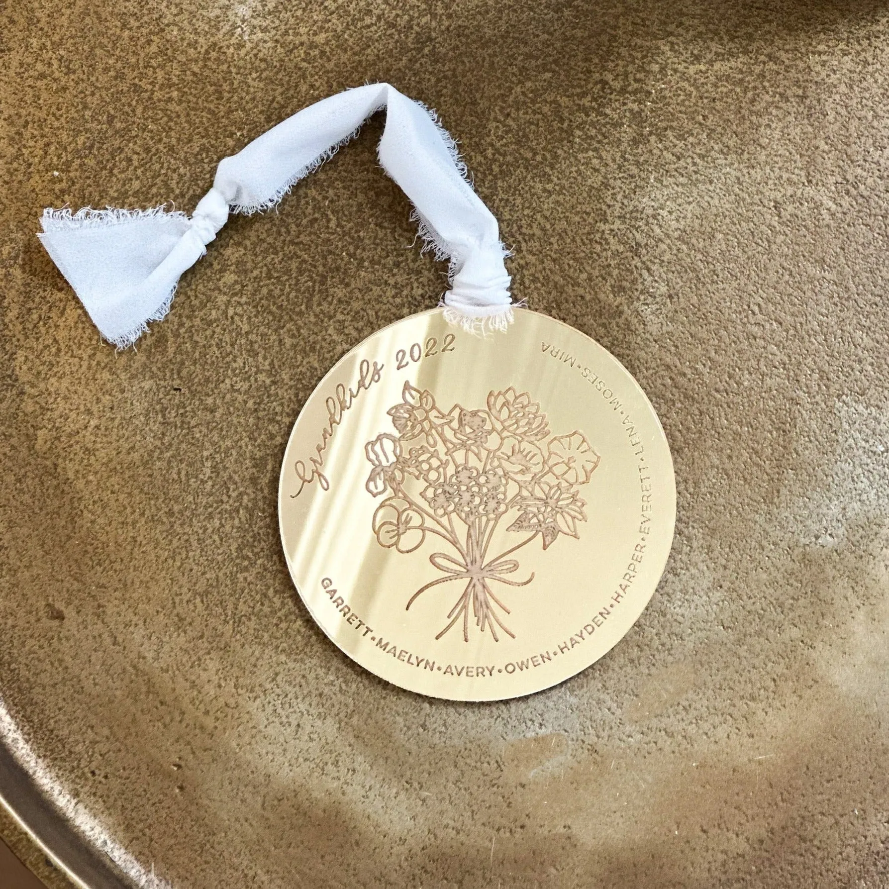 Personalized Floral Birth Month Ornament