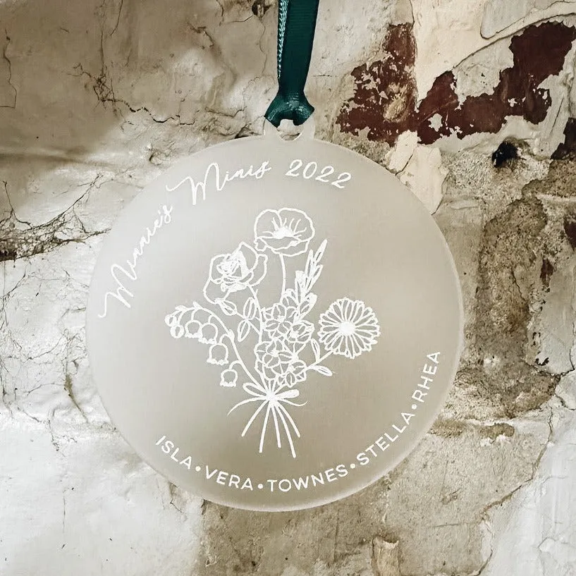 Personalized Floral Birth Month Ornament