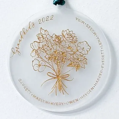 Personalized Floral Birth Month Ornament