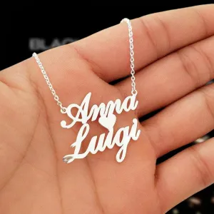 Personalized Name & Heart Pendant Necklace