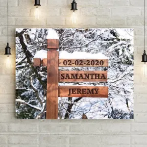 Personalized Snowy Sign Premium Canvas