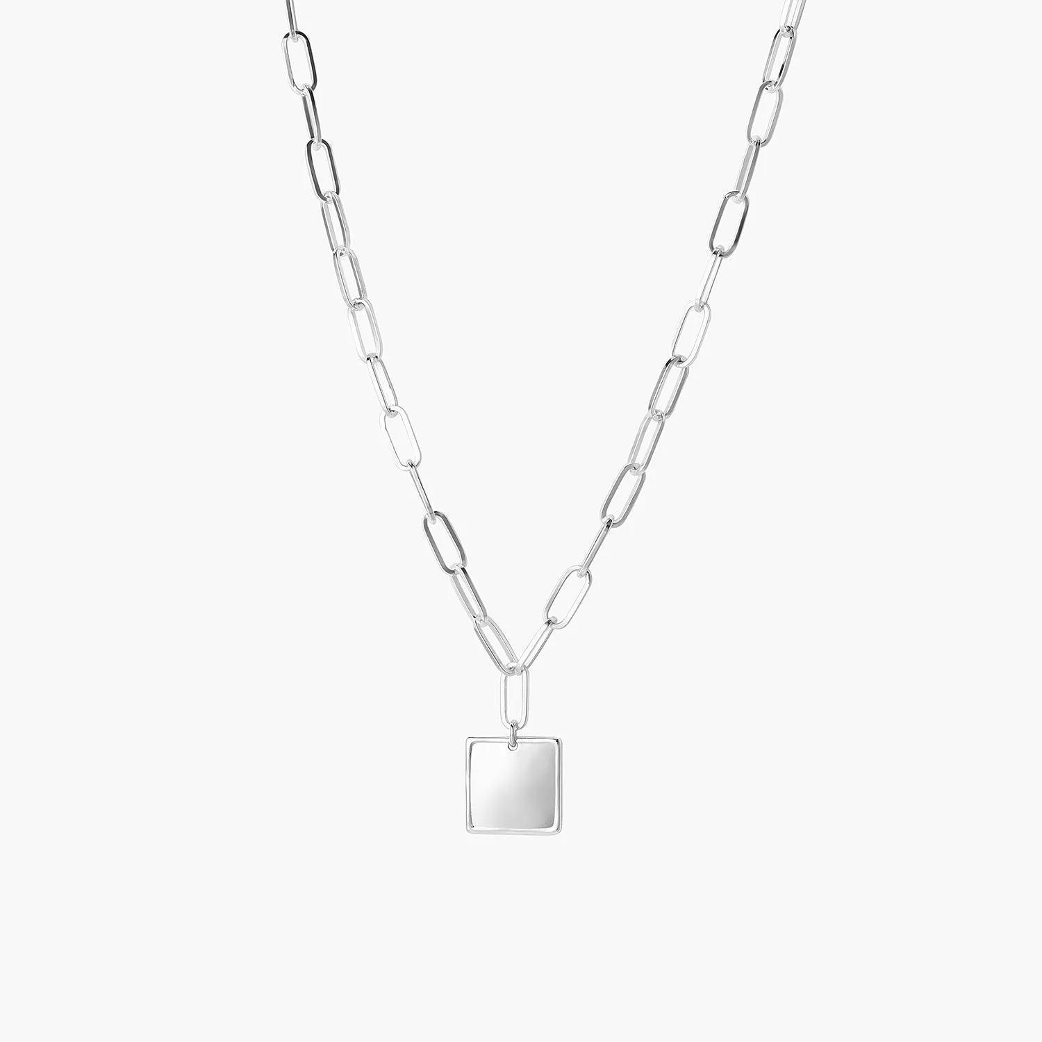 Personalized Square Charm Necklace