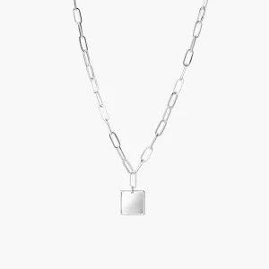 Personalized Square Charm Necklace