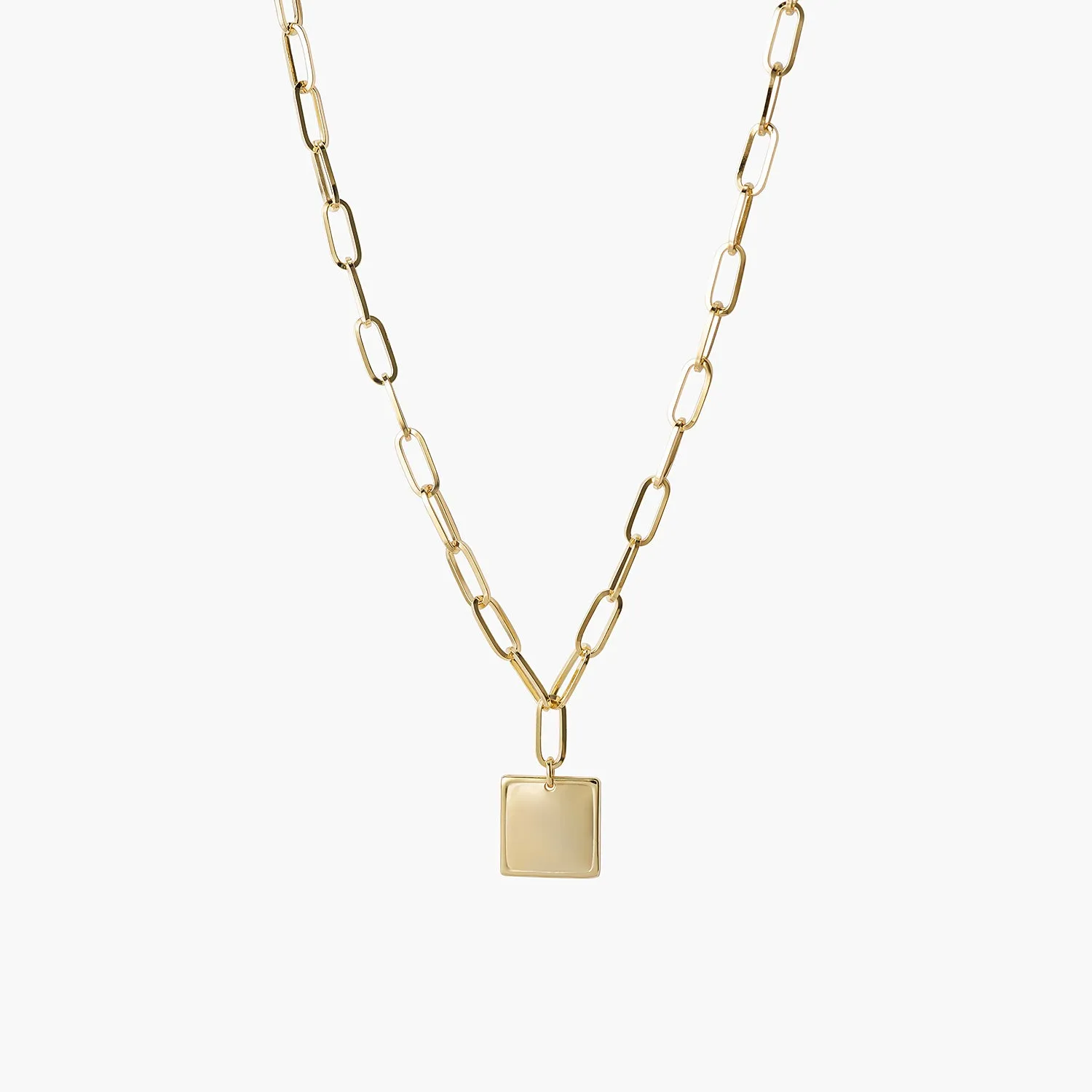 Personalized Square Charm Necklace