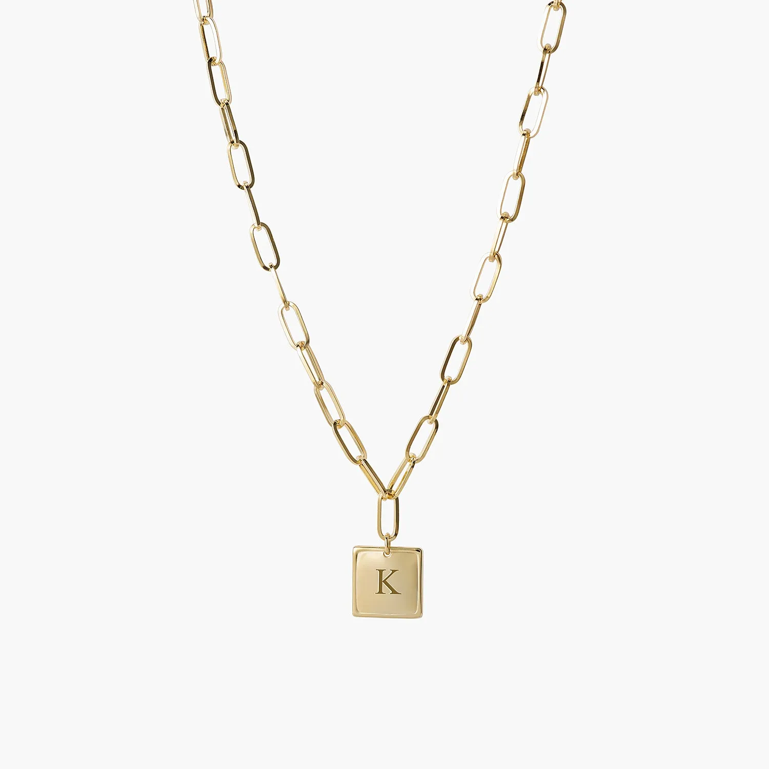 Personalized Square Charm Necklace