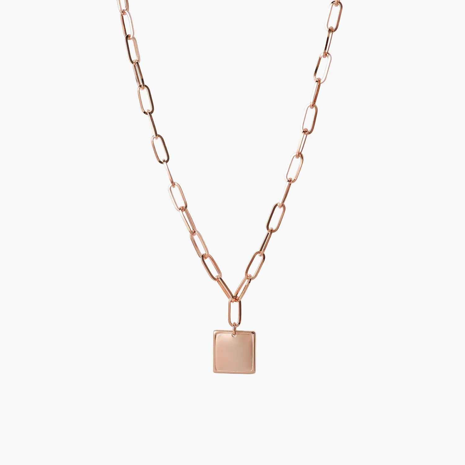 Personalized Square Charm Necklace