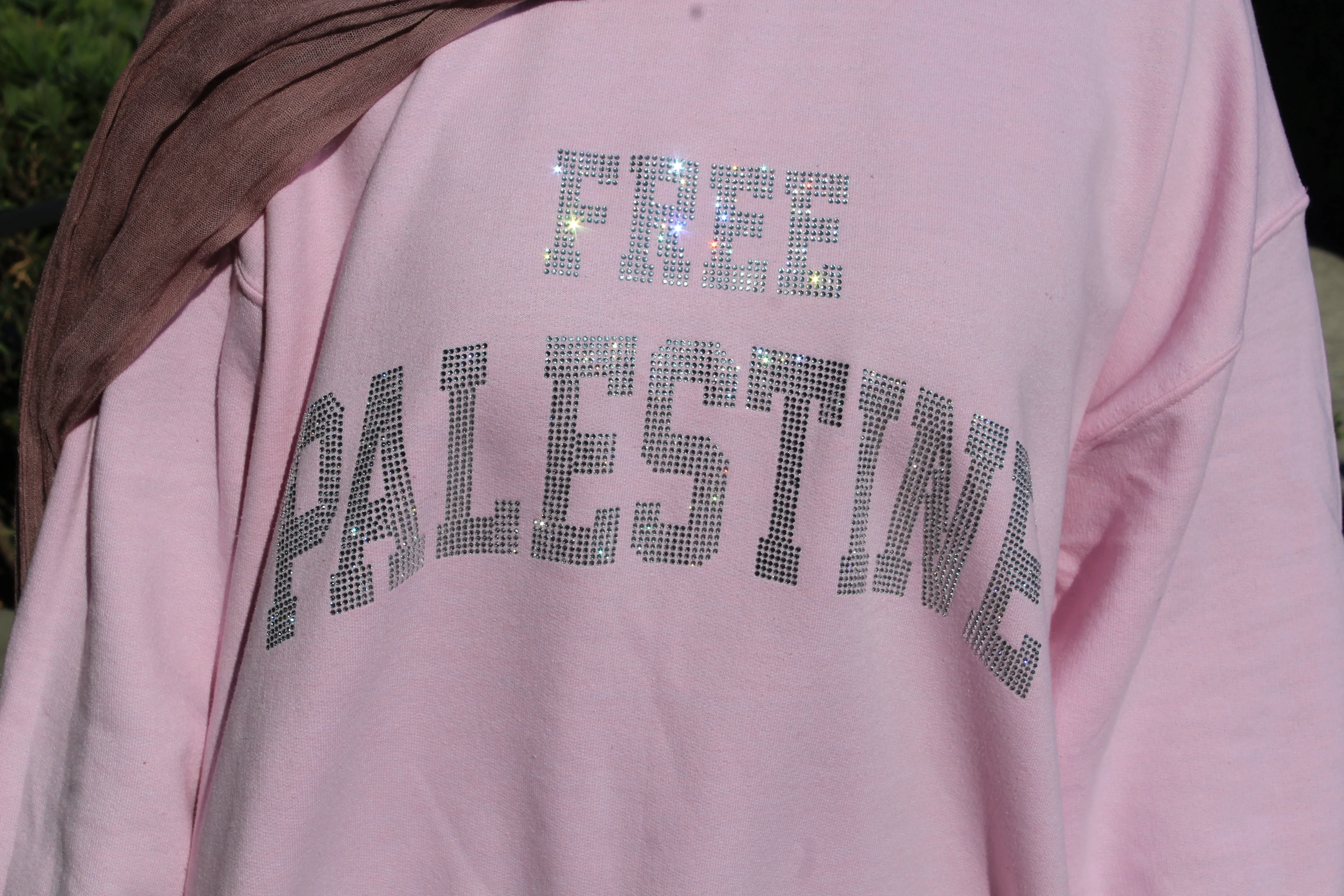 Pink Rhinestone Palestine Sweater