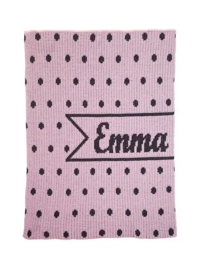 PINT-SIZED POLKA DOTS & NAME BANNER BLANKET