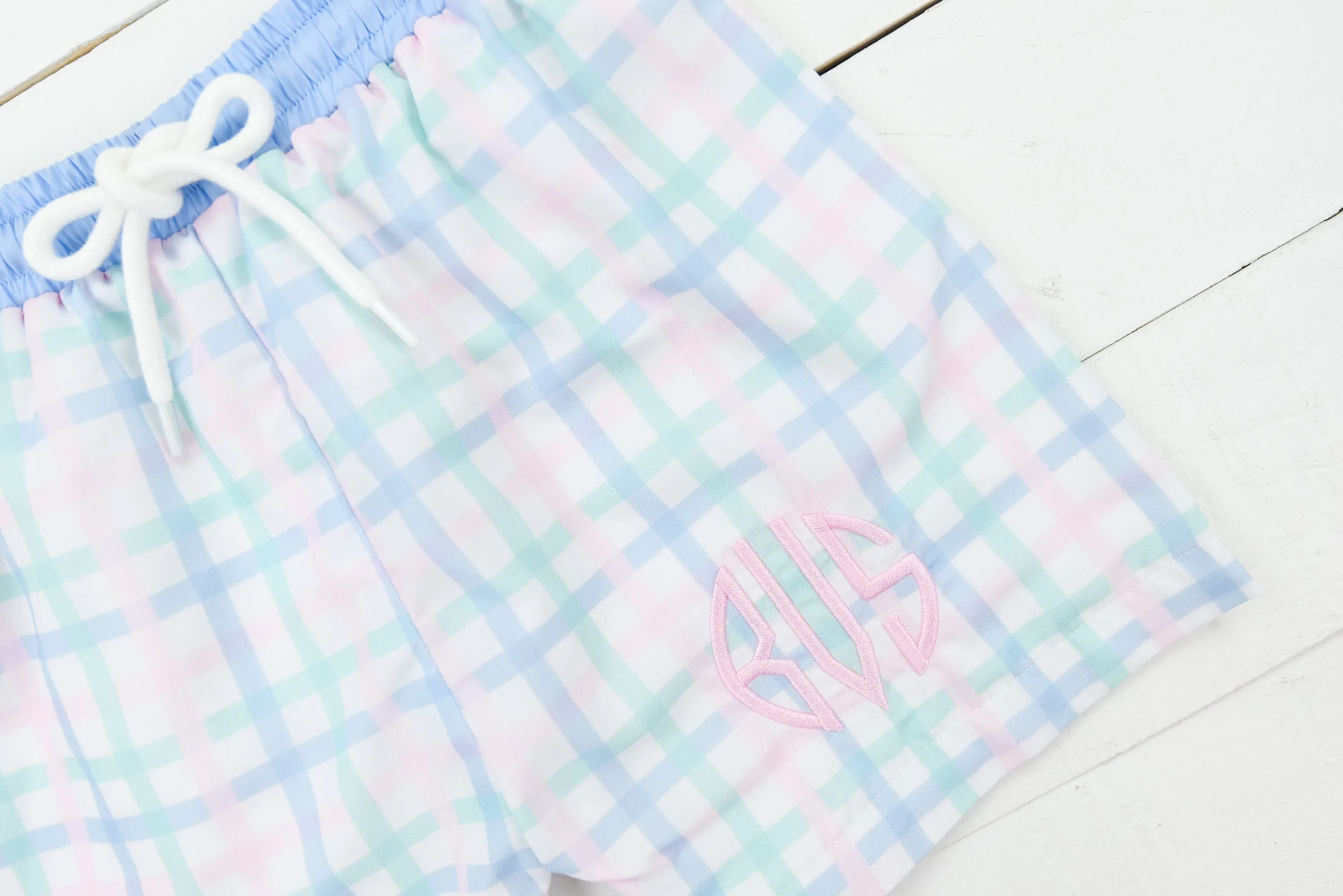Plaid Regular Swim Trunks
