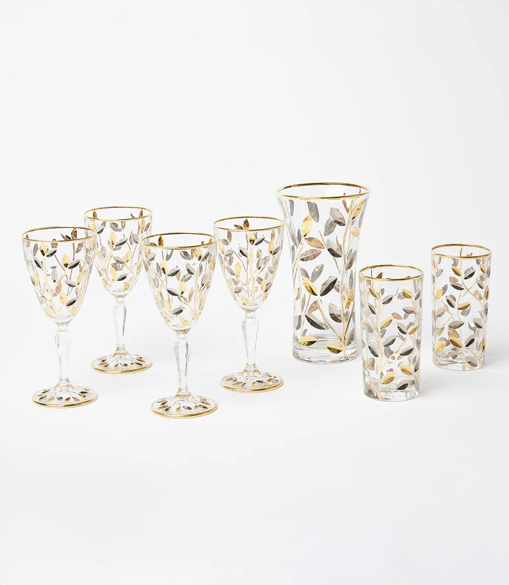 Platinum And Gold Crystal Drink Glass