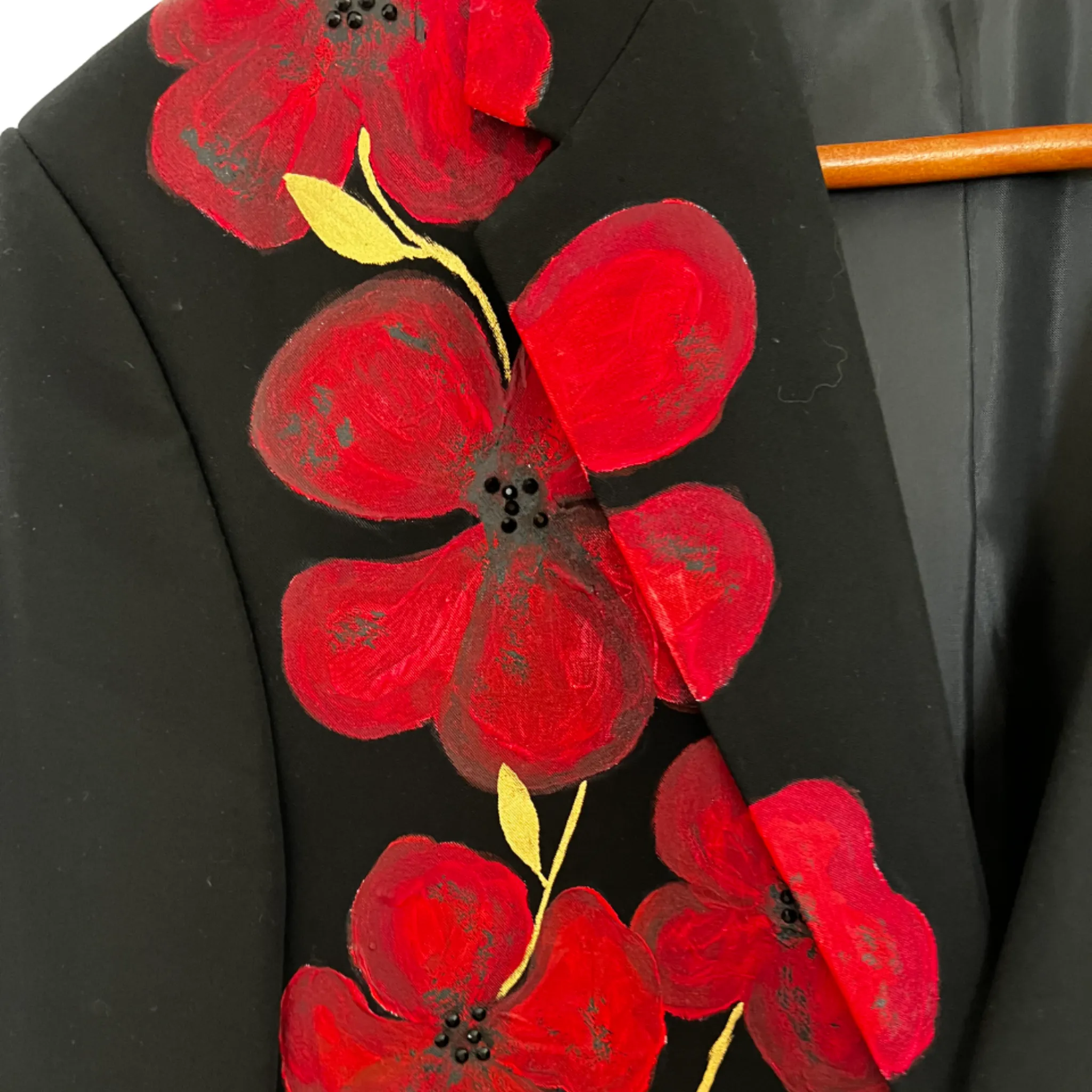 Poppy Zebra - Hand-Painted Suit Blazer