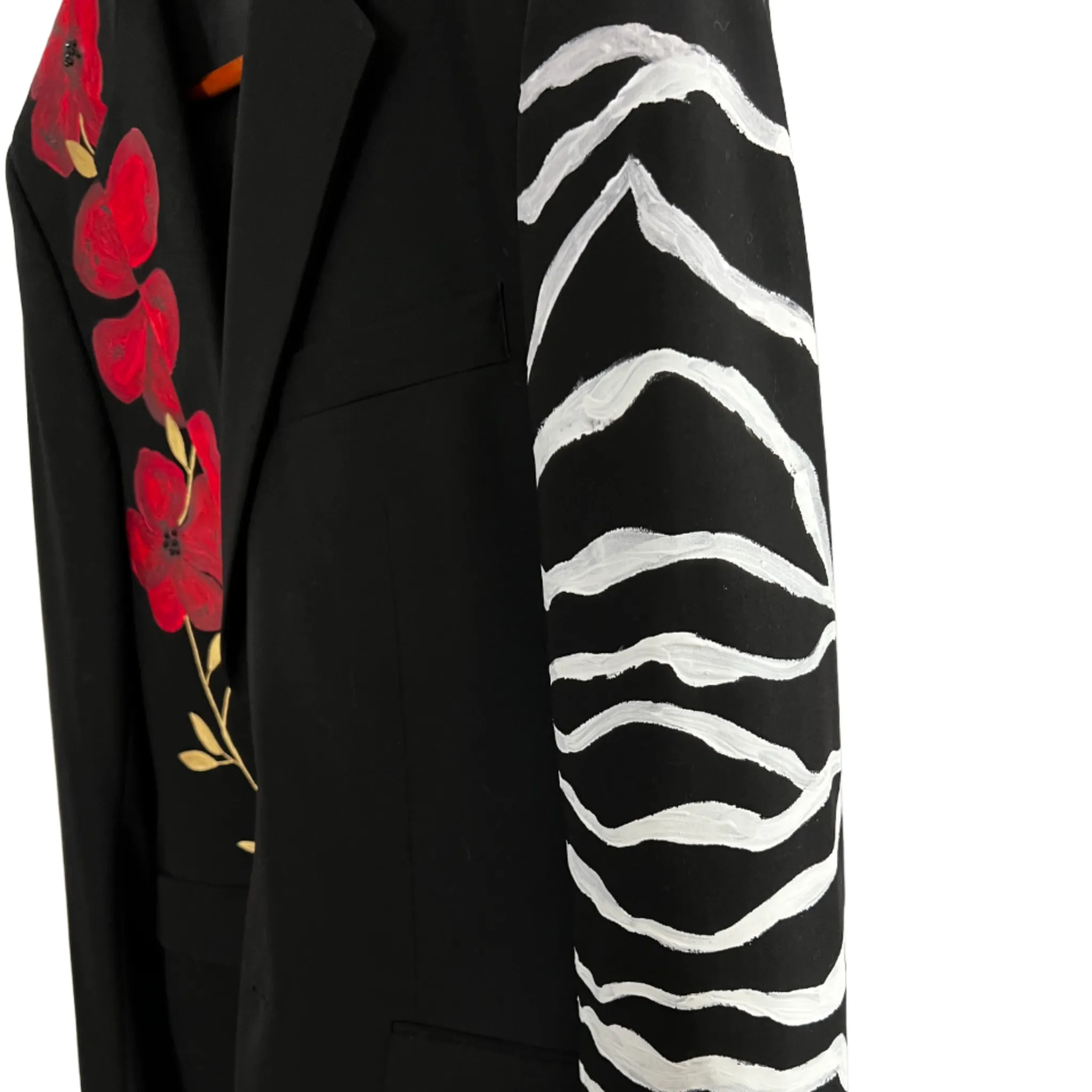 Poppy Zebra - Hand-Painted Suit Blazer