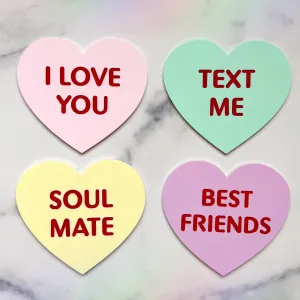 "Sweet Talk" set #2 - Acrylic Conversation Heart Coasters