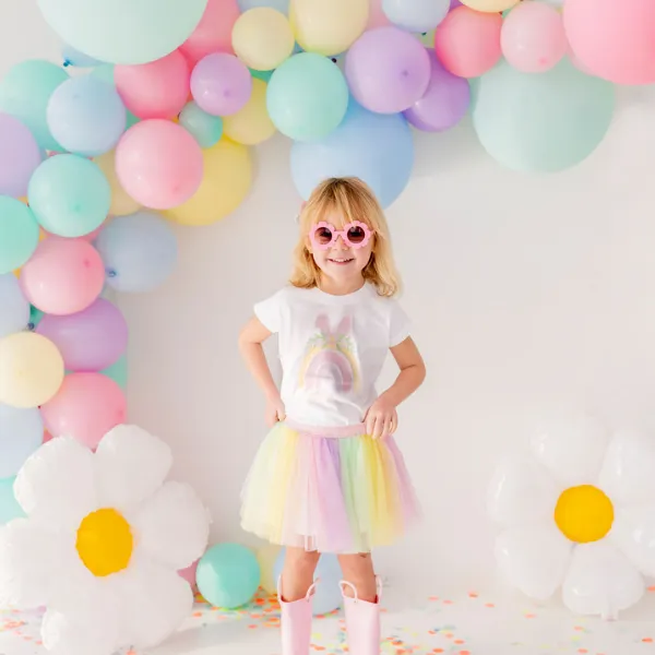 Rainbow Bunny S/S White Tee