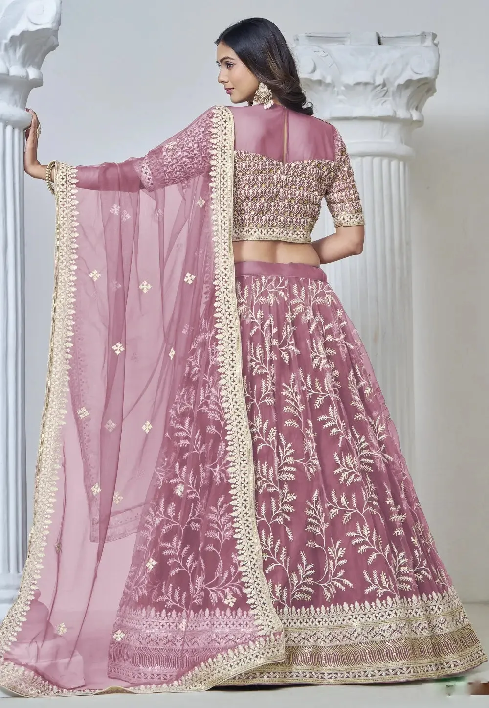 Royal Embroidered Pink Lehenga for the Modern Maharani