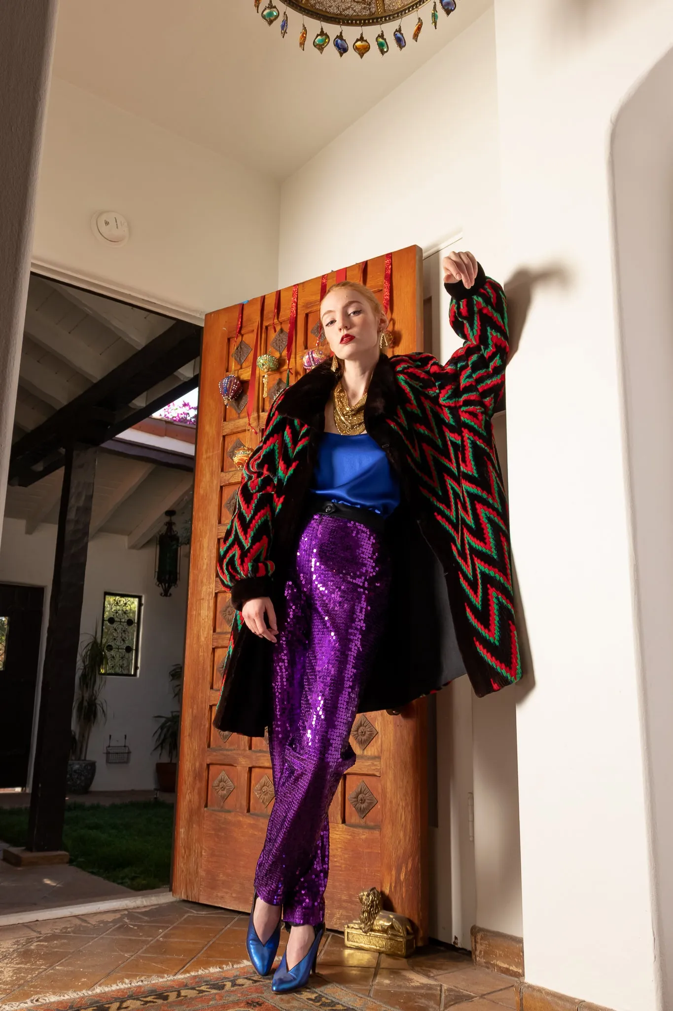 Royal Purple Sequin Stirrup Pant