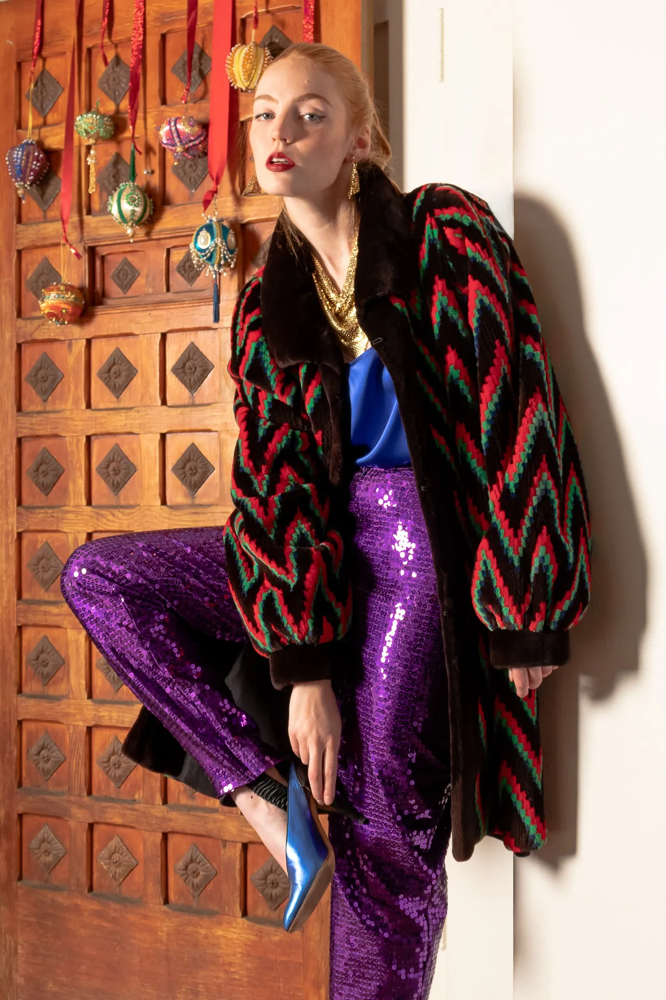 Royal Purple Sequin Stirrup Pant