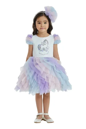 Ruffled Unicorn Birthday Tutu Dress for Girls