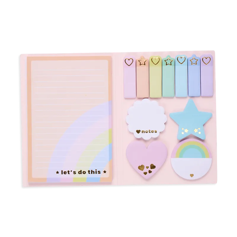 Side Notes Sticky Tab Note Pad - Pastel Rainbows