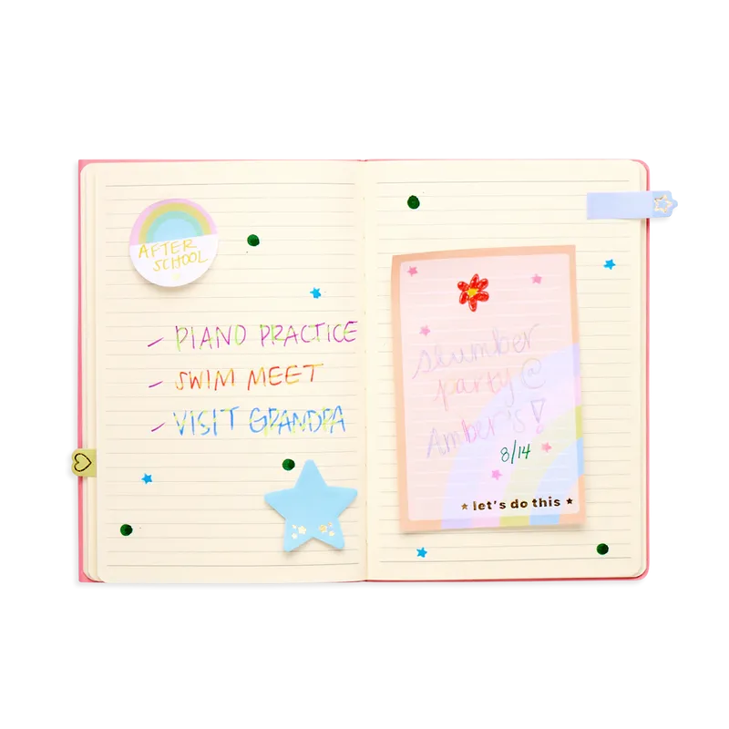Side Notes Sticky Tab Note Pad - Pastel Rainbows