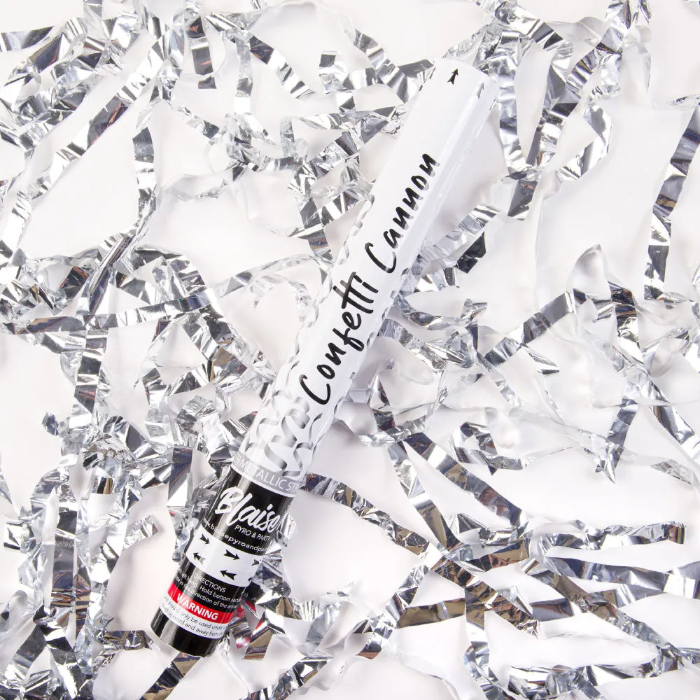 Silver Metallic Streamer Cannon