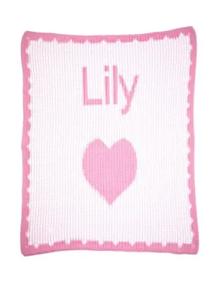 SINGLE HEART & SCALLOPED EDGE STROLLER BLANKET