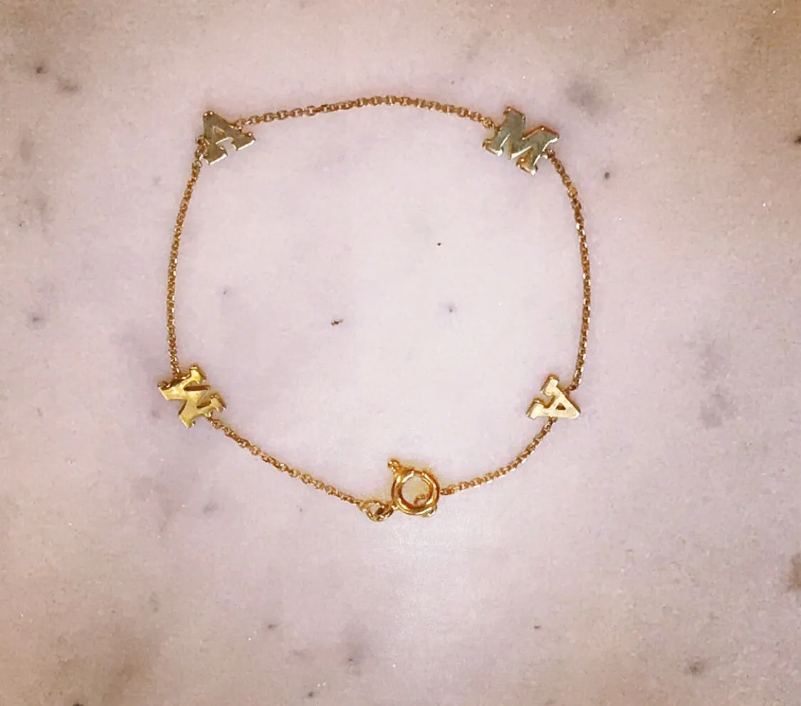 SPACED LETTER BRACELET