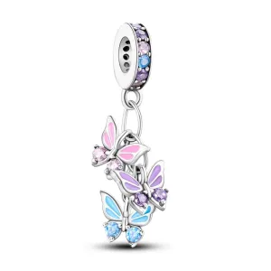Sparkling Butterflies Dangle Charm