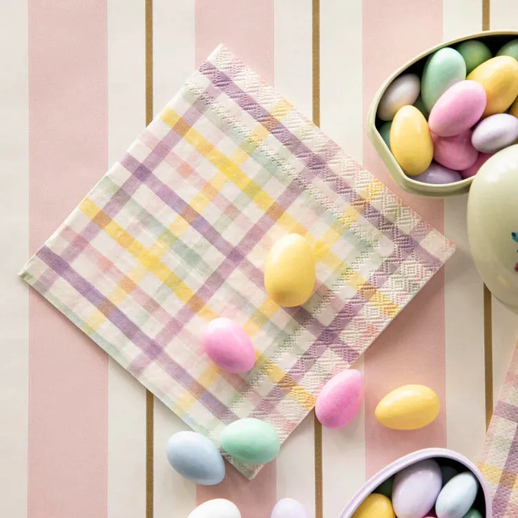 Spring Plaid Cocktail Napkins