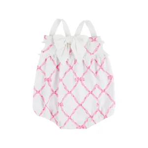 St. Bart's Bubble Bathing Suit - Belle Meade Bow with Worth Avenue White