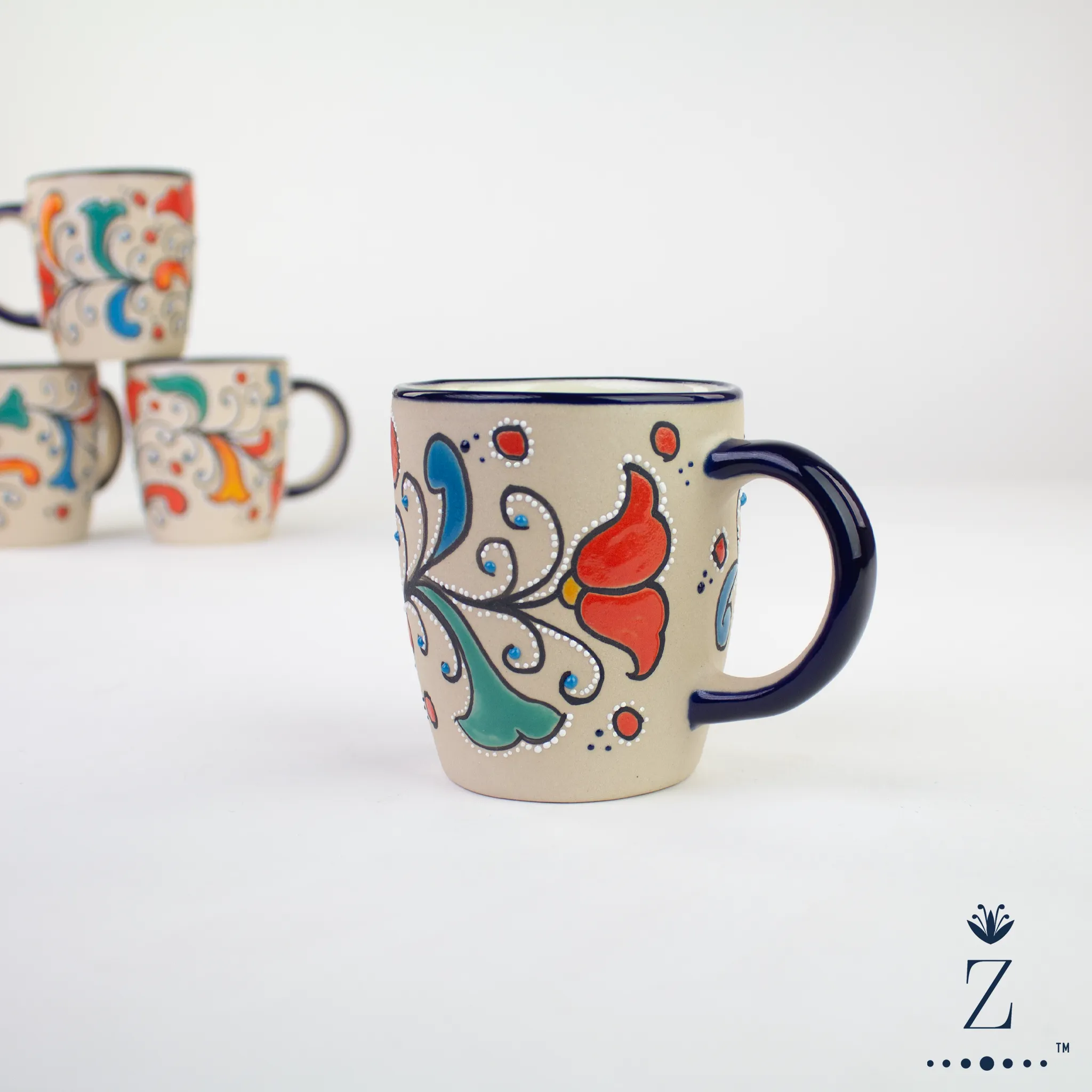 Stoneware Mugs 9oz | Primavera Hand Painted Pattern